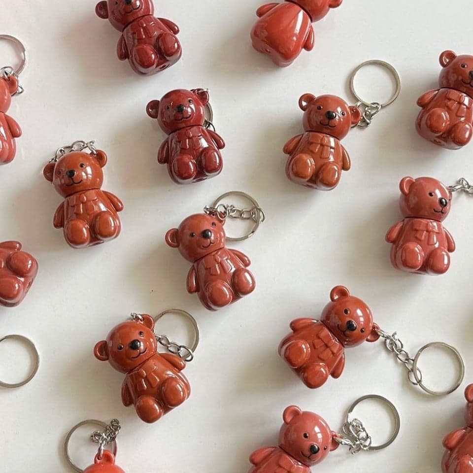 Mocallure - 6pcs Korean Bear Keychain Lip Gloss