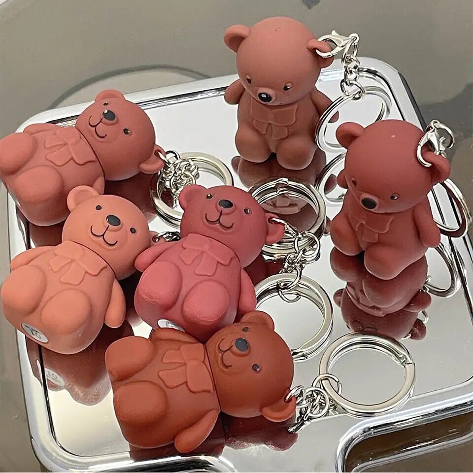 Mocallure - 6pcs Korean Bear Keychain Lip Gloss