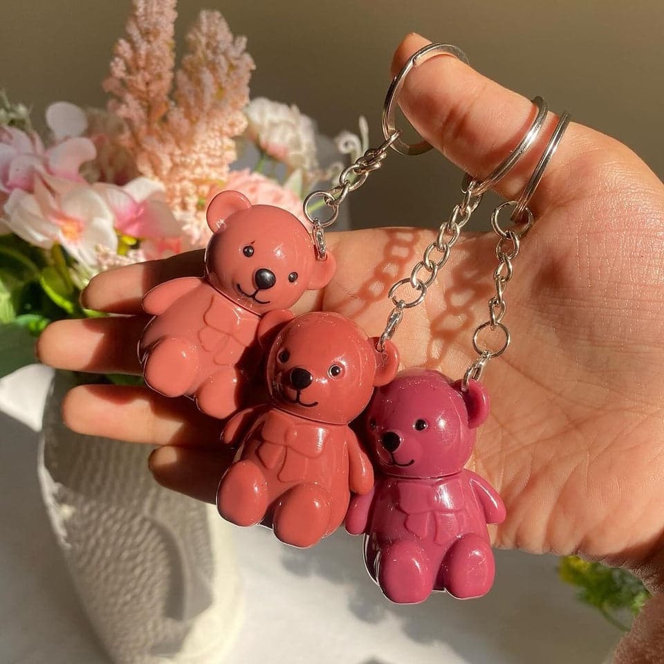 Mocallure - 6pcs Korean Bear Keychain Lip Gloss