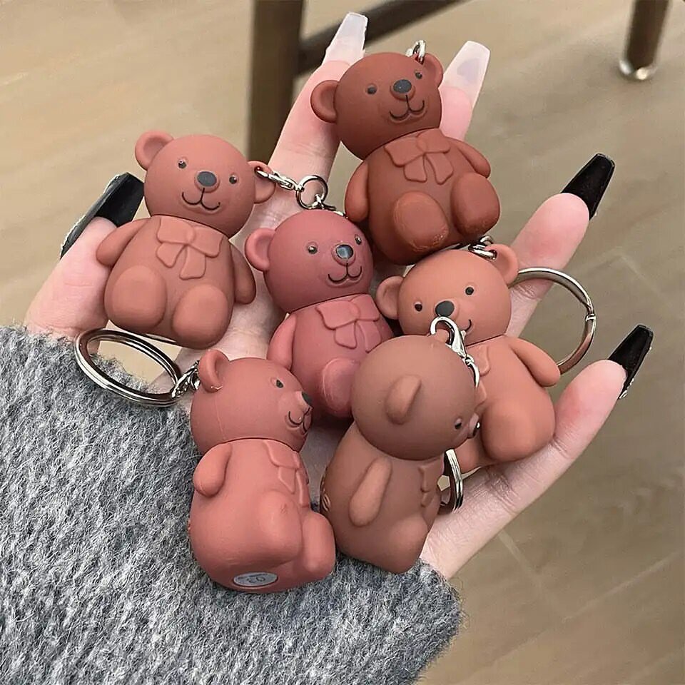 Mocallure - 6pcs Korean Bear Keychain Lip Gloss