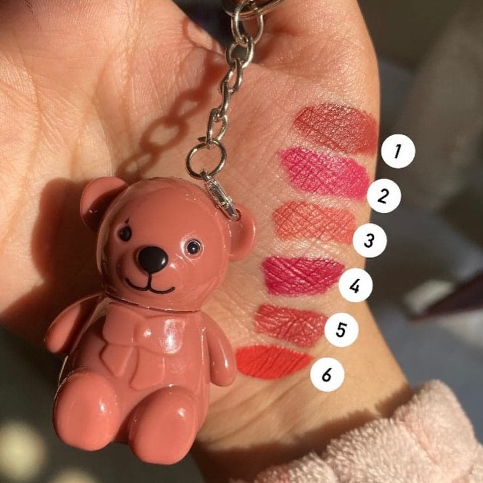Mocallure - 6pcs Korean Bear Keychain Lip Gloss